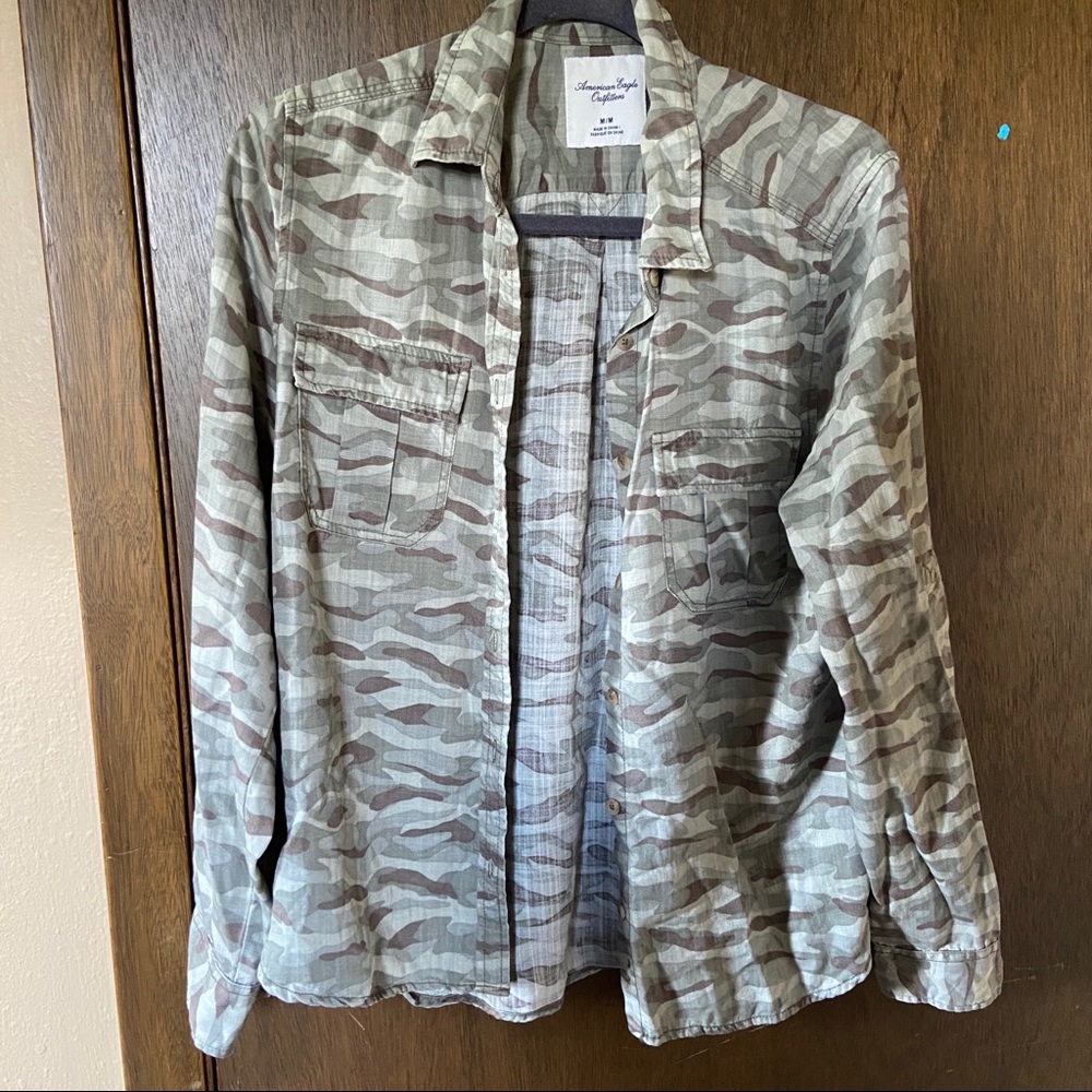Camo button up